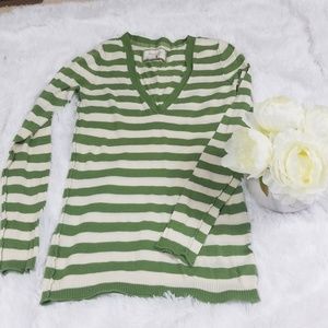 American Eagle V-Neck Striped Sweater